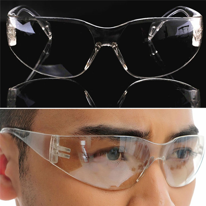 อุปกรณ์ป้องกันแว่นตาที่ชัดเจนแว่นนิรภัยใหม่ในห้องทดลอง