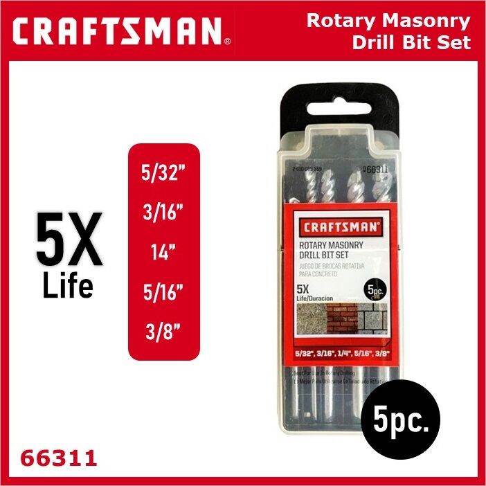 Craftsman masonry deals drill bit set