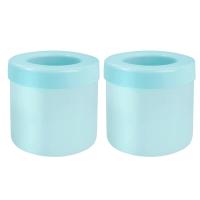 2PCS Cylinder Silicone Ice Cube Mold, 3D Ice Cubes Maker, Decompress Ice Lattice, Press-Type Easy-Release Ice Cup