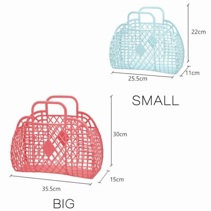 Hot Women Summer Jelly Bag Portable Vegetable Basket Hollow Jelly