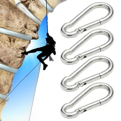 【YF】 4 Pcs Spring Snap Clip Hooks  Aluminum Alloy D Carabiner Keychain Climbing Buckles For Beach Mat Accessories