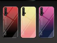 A2ZSHOP Luxury Smart Fashion Case Huawei nova 5T / huawei nova 5i / huawei nova 5 เต็มร่างกายกระจกไล่โทนสีชั้นกรณียากสำหรับ 360 องศาป้องกันการล่มสลายป้องกันโทรศัพท์ครอบคลุมกรณีเชลล์แบบ กรณี TPU กลับปกคลุมกรณีสำหรับ huawei nova 5, 5i, 5T ปกหลัง นิ้ว