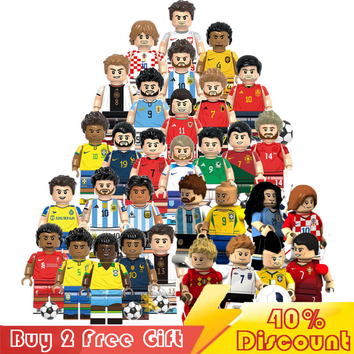 Soccer Player Minifigures Messi Ronaldo Football World Cup Star Players