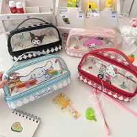 ETXSanrio Hello Kitty Pencil Bags Kuromi My Melody Cinnamoroll Large Capacity Portable Stationery Box Cartoon Storage Pencil Case