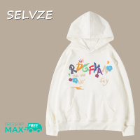 SELVZE เสื้อสเวตเตอร์มีฮู้ดสำหรับผู้หญิงลายตัวอักษรสีสันสดใสฤดูใบไม้ร่วง