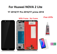 จอแอลซีดีพร้อมกรอบสำหรับ Huawei Nova 2 Lite Y7 2018 Y7 PRO 2018 Y7หน้าจอ LCD 2018ที่ดีที่สุดพร้อมชุดประกอบดิจิไทเซอร์หน้าจอ LCD สัมผัสขอบจออะไหล่ขนาด5.99นิ้ว