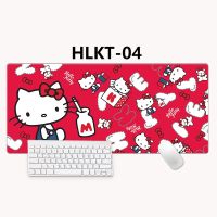 แผ่นรองเมาส์ HelloKitty แผ่นรองเมาส์สีชมพูน่ารัก 90x40XL แผ่นรองเมาส์เกมมิ่งคอมพิวเตอร์พื้นผิวเรียบอุปกรณ์เสริมเดสก์ท็อป