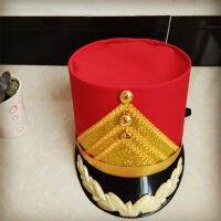 red top hat for children and adults School Stage Performance hats Drum Team hats music guard of honour accessories military cap