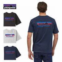 เสื้อยืด PATAGONIA Tm เทรนด์เสื้อยืดผ้าฝ้ายโจ๊กเกอร์หลากหลายอารมณ์พิมพ์ลายสีเขียวความหนาแน่นสูง38569ผู้ชายและผู้หญิง