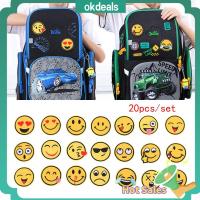 OKDEALS 20PCS ยีนส์ DIY สติ๊กเกอร์ เสื้อผ้า Appliques เย็บปักถักร้อย แพทช์อีโมจิผสม รีดบน