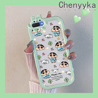 เคส Chenyyyka สำหรับ OPPO A3s A5 A12E 2018 Realme Realme 2เคสเต็มหน้าจอ Crayon Shin-Chan เคสรูปโบว์มอนสเตอร์น้อยกันกระแทกเคสโทรศัพท์โปร่งใสเลนส์กล้องถ่ายรูปฝาครอบป้องกันซิลิกาเจล TPU