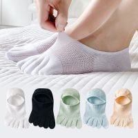 3Pairs Toe Socks Fashion Breathable Invisible Cotton Women Boat Sock Ultrathin Elastic Silicone Non-slip Womens Sox Calcetines