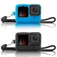 เคสป้องกันกล้องยางซิลิโคนสำหรับ GoPro Hero 8,สีดำและสีน้ำเงินจำนวน2ชิ้น