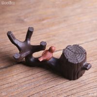 NOOLIM Magpie Tree Branch Purple Clay Teapot Cover Cup Lid Holder Tea Strainers Shelf Ceramic Tea Pets Household Ornaments