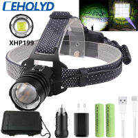 Cehoเคลื่อนที่ XHP199 Krachtige Led Koplamp Zoomable หัว Zaklamp โคมไฟไฟฉาย18650 Batterij Waterdicht สำหรับตั้งแคมป์ Koplamp