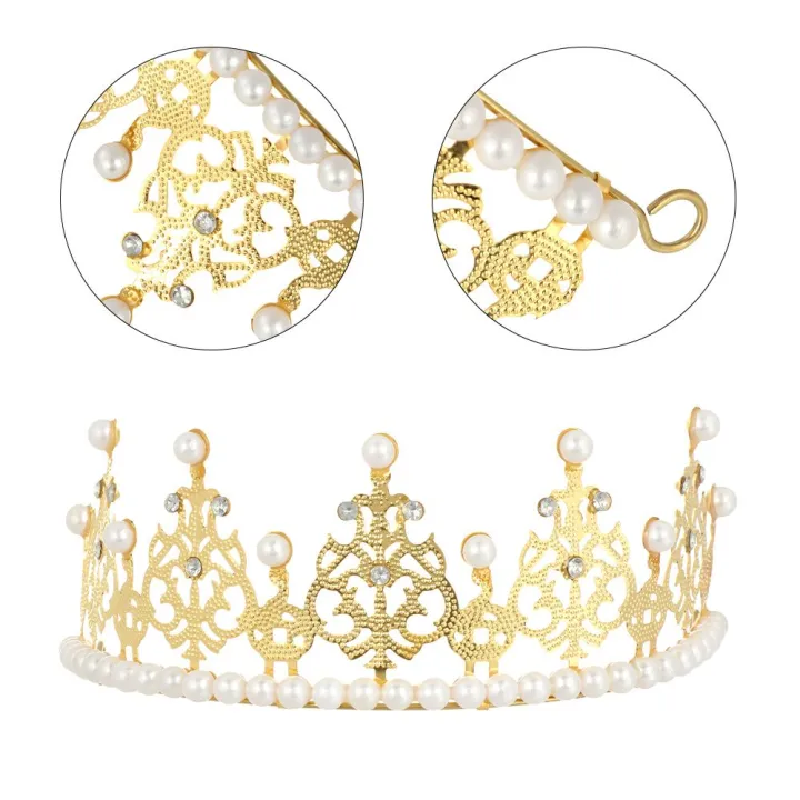 【Ready Stock&COD】Wedding Birthday Party Supplies Pearl Headdress Shiny