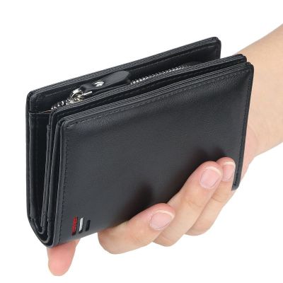 （Layor wallet） กระเป๋าใส่เหรียญกระเป๋าสตางค์มีซิปสั้นหนัง PU ของผู้ชาย,กระเป๋าใส่เหรียญแนววินเทจความจุเยอะกระเป๋าสตางค์ใส่นามบัตร