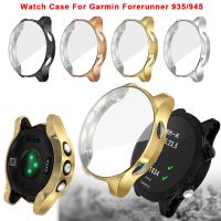 ▬ Miękki ekran futerał ochronny dla Garmin Forerunner 945 935 obudowa zegarka TPU Plated powłoka ochronna zderzak dla Garmin Forerunner 945