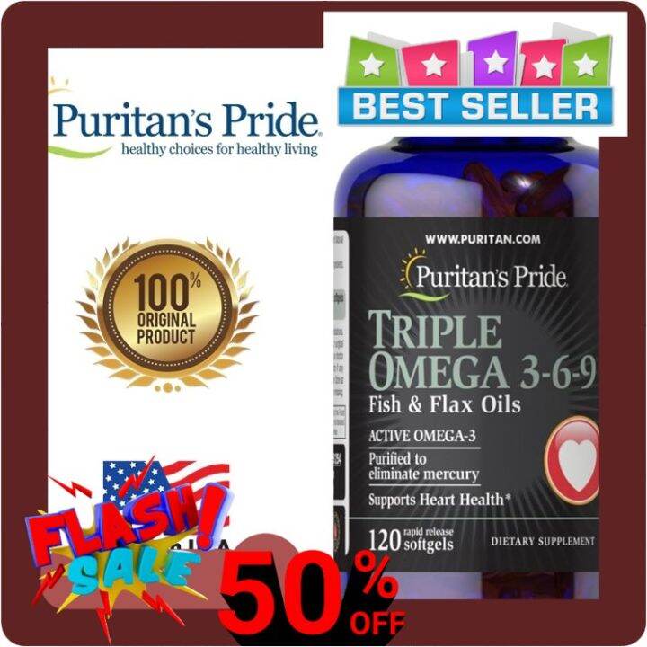 GET NOW ขายดีมาก การันตีของแท้ [EXP10/24 120cap] Puritan's Pride Triple