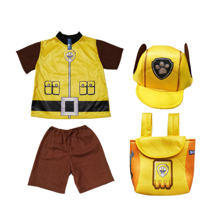 paw-patrol-การ์ตูนแขนสั้นเด็กคอสเพลย์เสื้อผ้า-skye-zuma-rocky-เด็กชายและหญิงสาวเสื้อยืดกางเกงขายาวกระเป๋าเสื้อผ้า