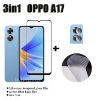 3in1 OPPO A17 A17K A77s กระจกสำหรับ OPPO A16 A15 A16K A12 A96 A95 A76 A52 A92 A57 2022กล้องเลนส์ Protector กระจกนิรภัย