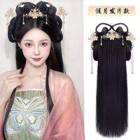 เครื่องประดับศีรษะ Hanfu ชุดโบราณที่คาดผมขี้เกียจแบบชิ้นเดียวกระเป๋าปลอมสำหรับผู้หญิงหมวกเต็มรูปแบบสไตล์โบราณเครื่องประดับผมมวยทำผมสไตล์หมิง