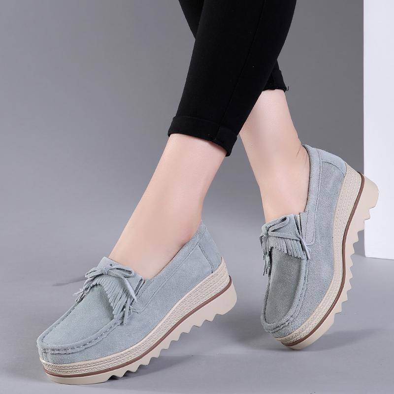 Pollini Leather Loafer in Light Grey Grey Womens Shoes Flats and flat shoes Loafers and moccasins 