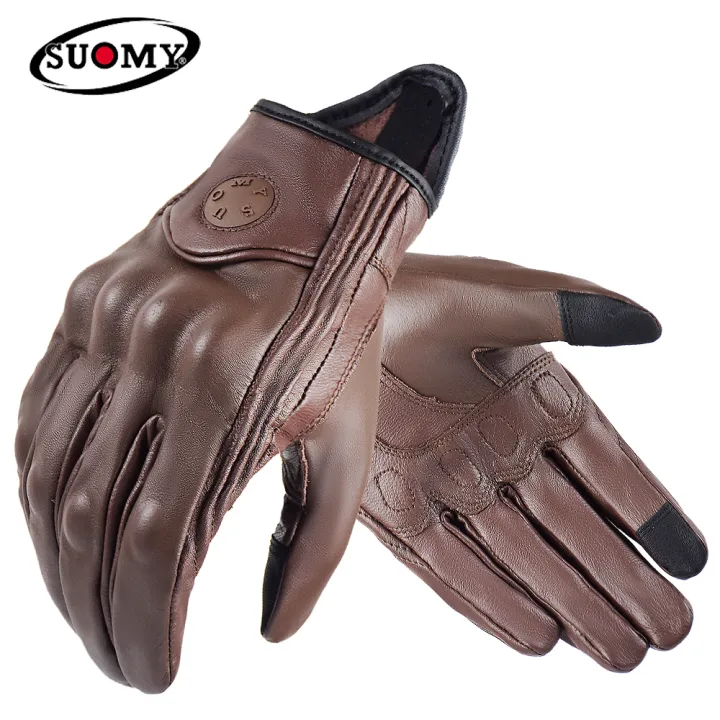 suomy-หนังผู้ชายรถจักรยานยนต์ถุงมือจอสัมผัส-windproof-รถมอเตอร์ไซด์อุปกรณ์ป้องกันถุงมือ-g-uantes-moto-วิบากสีชมพูสีน้ำตาล