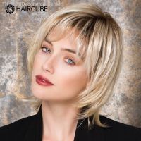 Short Layered Blonde Wig Straight Bob Synthetic Blend Human Hair Wigs with Bangs for Women Daily/Cosplay Use Heat Resistant Hair [ Hot sell ] Decoration Center