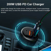 200W Ultra Fast Car Charger Car Charger สำหรับไฟแช็ก QC3.0 USB 100W 66W Flash Charger USB Adapter เครื่องชาร์จศัพท์มือถือ