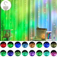 3M Window Garland Curtain String Light 300 LED RGB Fairy Lights 16 Color 4 Modes Light with Remote for Holiday Decor