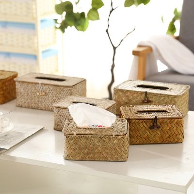 ❖ straw tissue box home restaurant living room seagrass creative napkin pumping paper