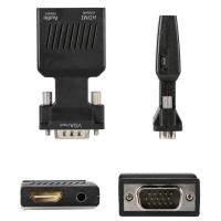 1080P VGA to HDMI Video Converter Adapter with Mini USB Power Cable 3.5mm Audio Cable vga2hdmi for HDTV DVD PC