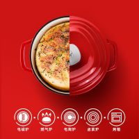 [COD] Colorful cast iron stew with thickened non-stick stuffy cooking micro pressure cooker