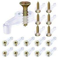 10pcs Hardware Plastic Holder With Screws Windows Home Clear Fixed Glass Retainer Clips Kit Cabinet Door Accessories