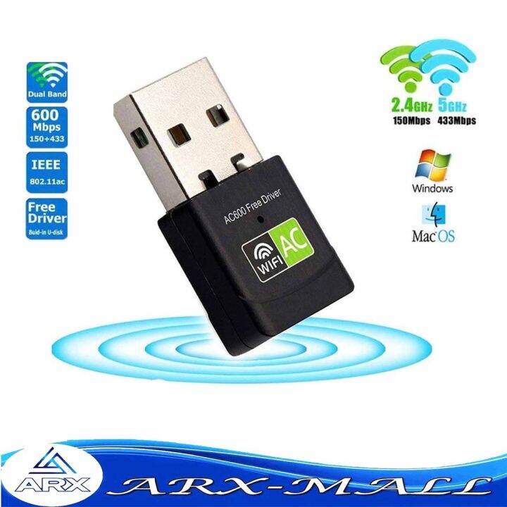 600Mbps Dual Band Wireless USB WiFi Adapter Dongle Driver Free AC600 2 ...