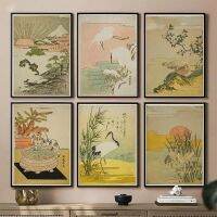 ✴☜ Vintage พิมพ์ญี่ปุ่น Isoda Koryusai Wall Art โปสเตอร์พฤกษศาสตร์ภาพวาดผ้าใบ Neutral ภาพผนังสำหรับห้องนั่งเล่นตกแต่งบ้าน