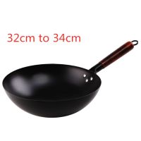 Cast Iron Wok Home Uncoated Manual Non-stick Pan Round Bottom Induction Cooker Gas Stove Wok Frying Pan Cooking Non Stick Pan