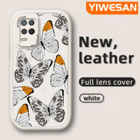 YIWESAN เคสสำหรับ Realme 8S 5G,Q3 V13 Q3i Narzo 30 5G รูปผีเสื้อดีไซน์ใหม่เคสใส่โทรศัพท์หนังเคสมือถือกันกระแทกป้องกันการตกแบบนิ่มพร้อมเคสป้องกันกล้องเลนส์คลุมทั้งหมด