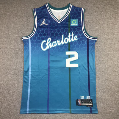 Ready Stock Newest Hot Sale Mens 2022 Charlotte Hornets Lamelo Ball City Edition Swingman Jersey - Blue