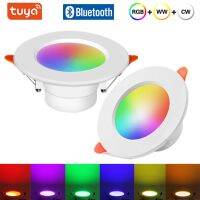 Tuya Art บลูทูธ10W สปอตไฟดาวน์ไลท์ Led RGB + CW + WW ควบคุมผ่านแอป RGBW RGBWW เพดานลงแสง Led 10W 15W พร้อมรีโมทคอนโทรล