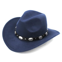 Mistdawn Womem Men Wool Blend Western Cowboy Hat Wide Brim Cowgirl Jazz Sombrero Cap Leather Band