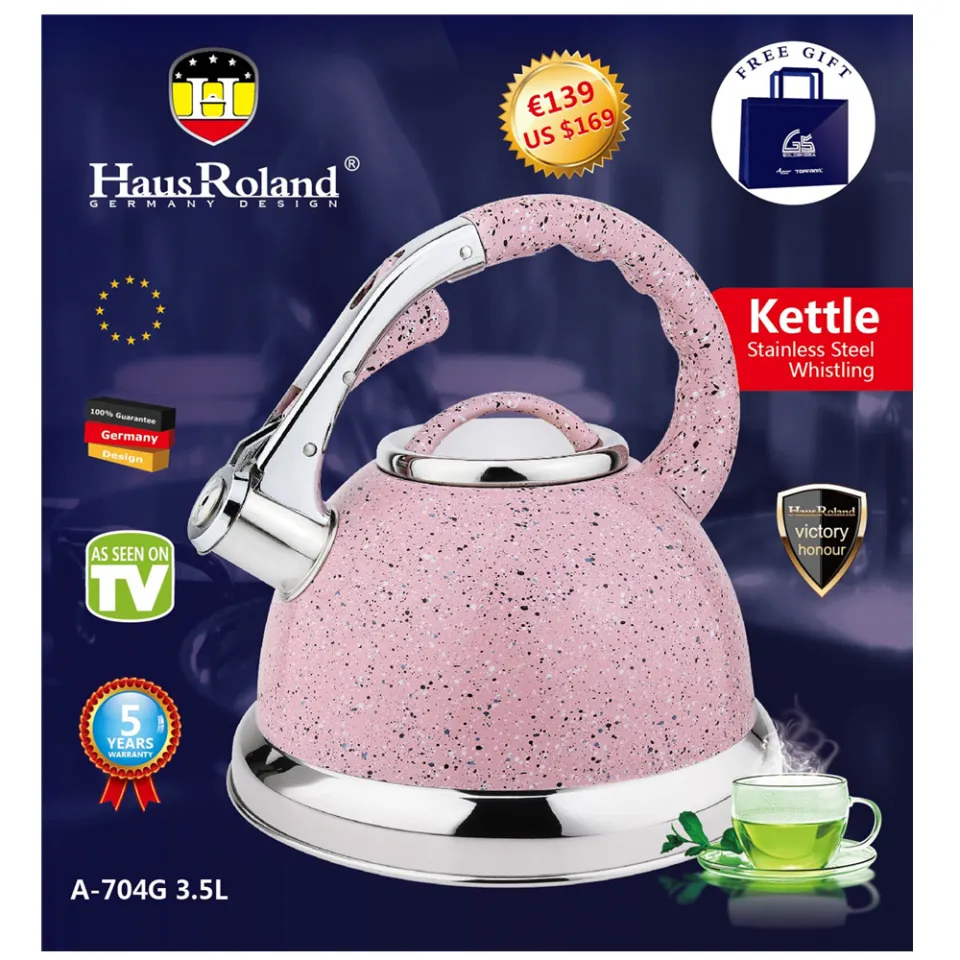 Hausroland Kettle With Whistle Kitchen Capacity 3.5L Stainless