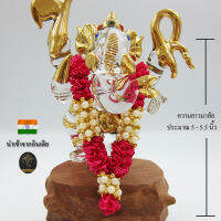 Ananta Ganesh ® พวงมาลัยแขก ( อินเดียแท้ ) ขนาด 5" สีชมพู-บานเย็น ถวาย พระพิฆเนศ พระแม่ลักษมี ท้าวเวสสุวรรณ ท้าวกุเวร Ma103 MA