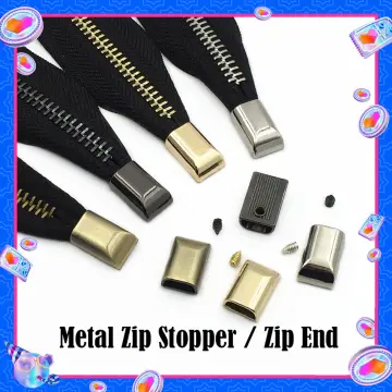 10 Sets Zipper Repair Kit Metal Zipper Locks Stopper Open End Zipper for  Sewing