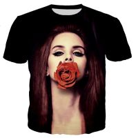 คอกลมผ้าฝ้ายแฟชั่นสตรี 2023 New Pop Singer Lana Del Rey 3D Printed T-shirt Men/women New Fashion Casual Style T Shirts Cool Hip Hop Streetwear Tops แฟชั่นแขนสั้นผ้าฝ้าย