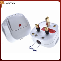 UMMEAX ที่อยู่อาศัย ABS ปลั๊กมาตรฐานอังกฤษ พร้อมสวิตช์ ตัวนำทองแดง ปลั๊กสายเคเบิล ของใหม่ พร้อมไฟแสดงสถานะ ปลั๊กไฟหลักด้านบน บ้านในบ้าน