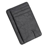 Slim RFID Blocking Kulit Dompet Kredit ID Card Pemegang Dompet Uang Case untuk Pria Wanita