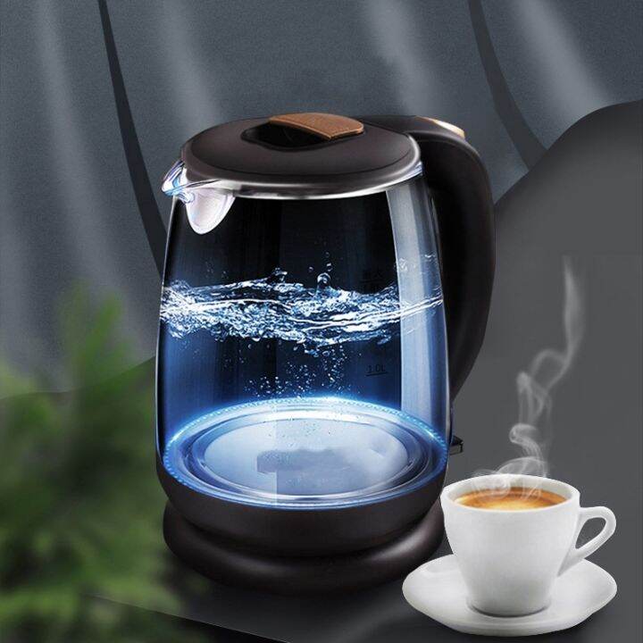 1.8 Liters Electric Glass Kettle with LED Light 1000W Fast Boiling