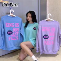 Du YAN เสื้อสเวตเชิ้ตคอกลมแขนยาวลำลองแฟชั่นสไตล์เกาหลีฤดูใบไม้ร่วง